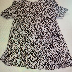 Leopard Print Short Sleeve Women’s Top - Black and White